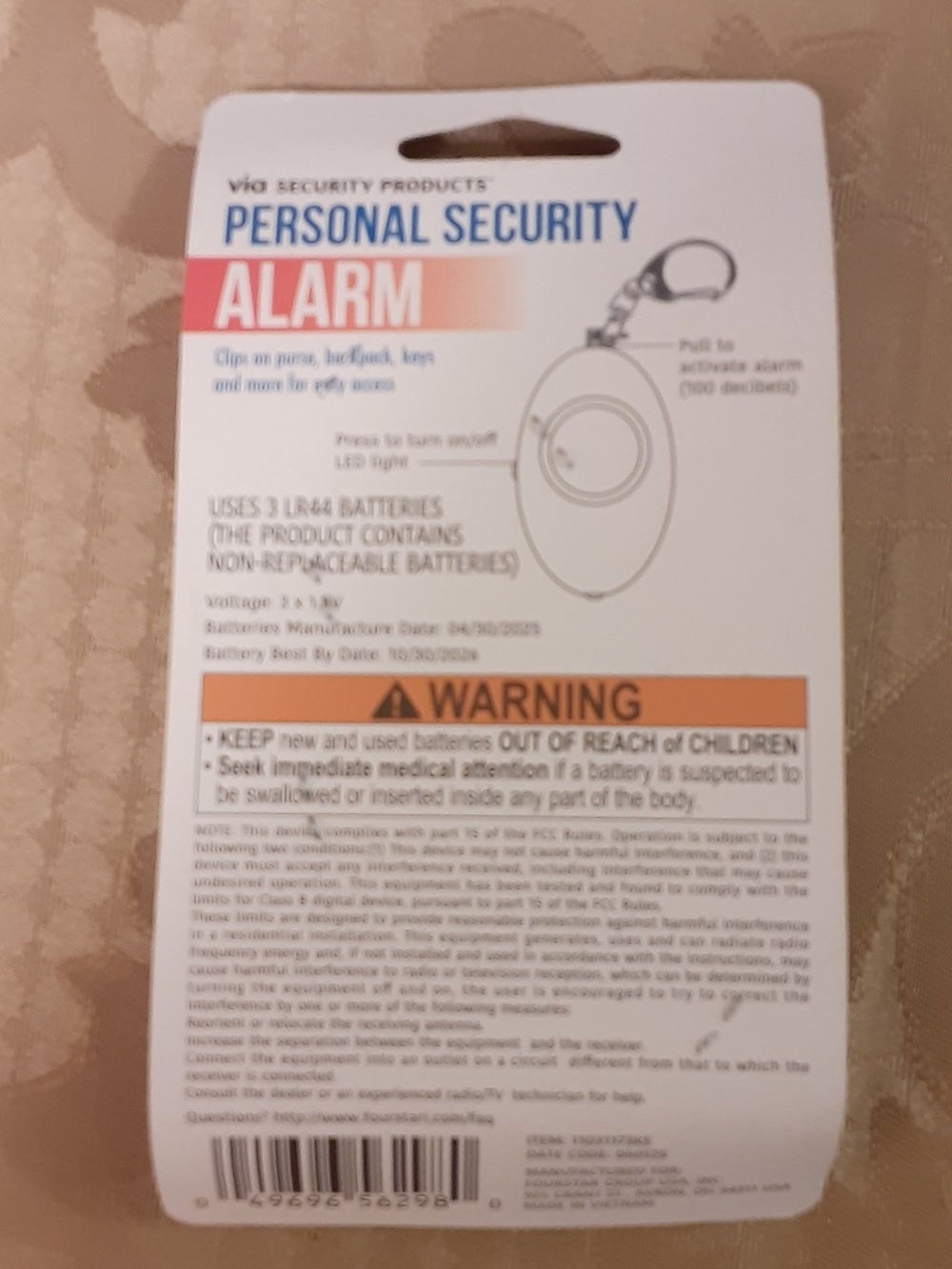 Personal Security Alarm Keychain - Picture 2 of 2